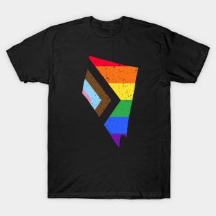 Nevada State Pride: Embrace Progress with the Progress Pride Flag Design T-Shirt